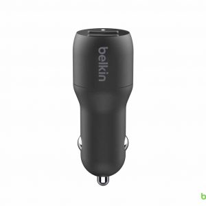 Belkin Dual USB Car Charger 24W + USB-C Cable - Black